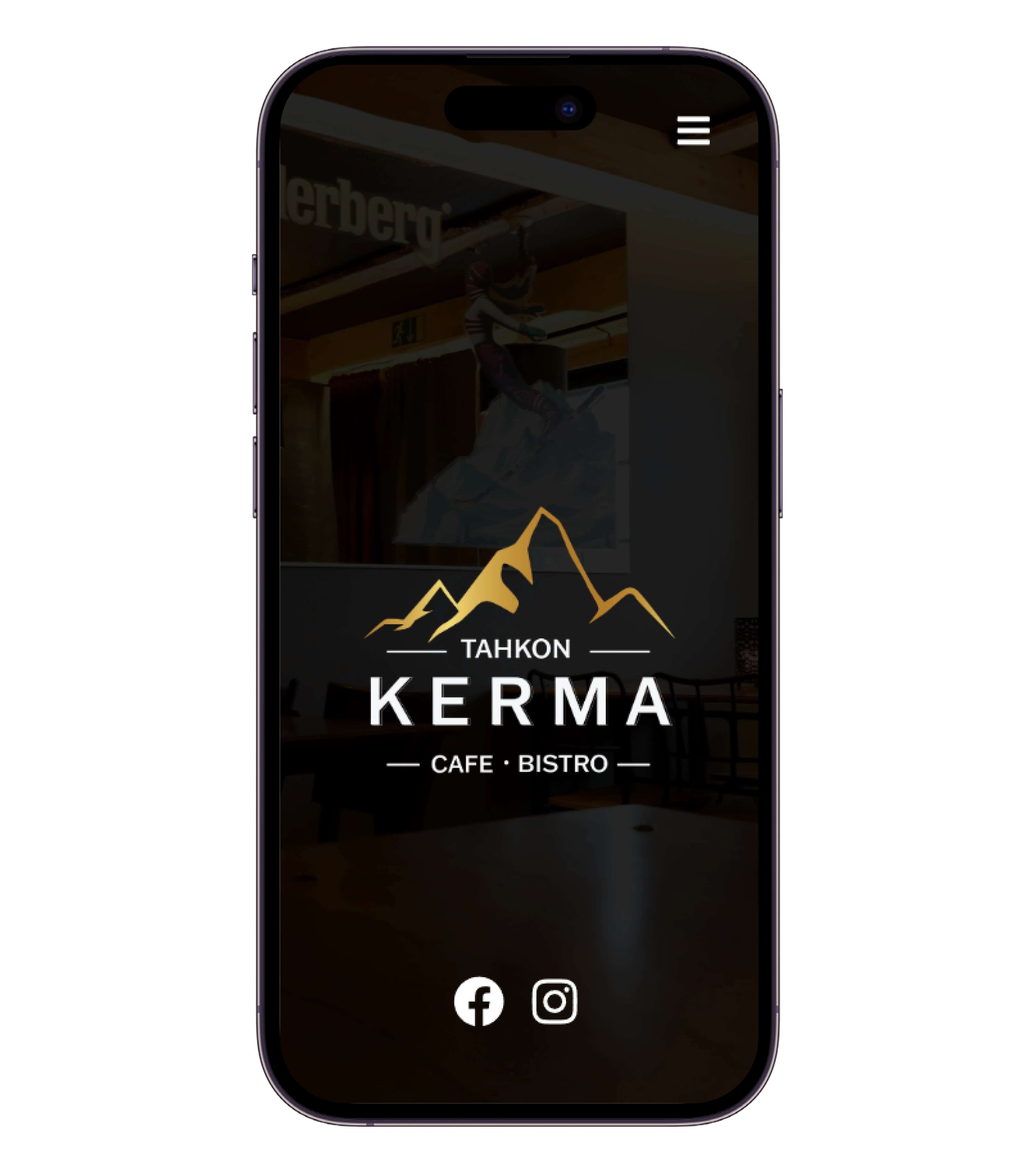 Tahkon Kerma homepage on a phone